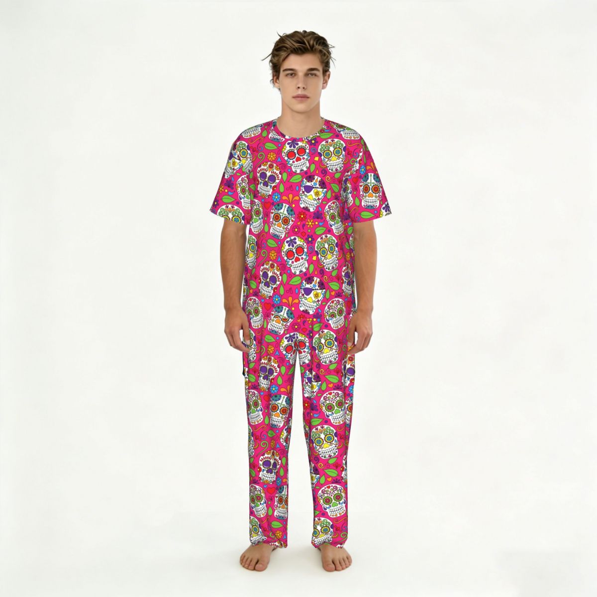 Summer Clothing Long Sleeve - Conjunto de pijama masculino de manga