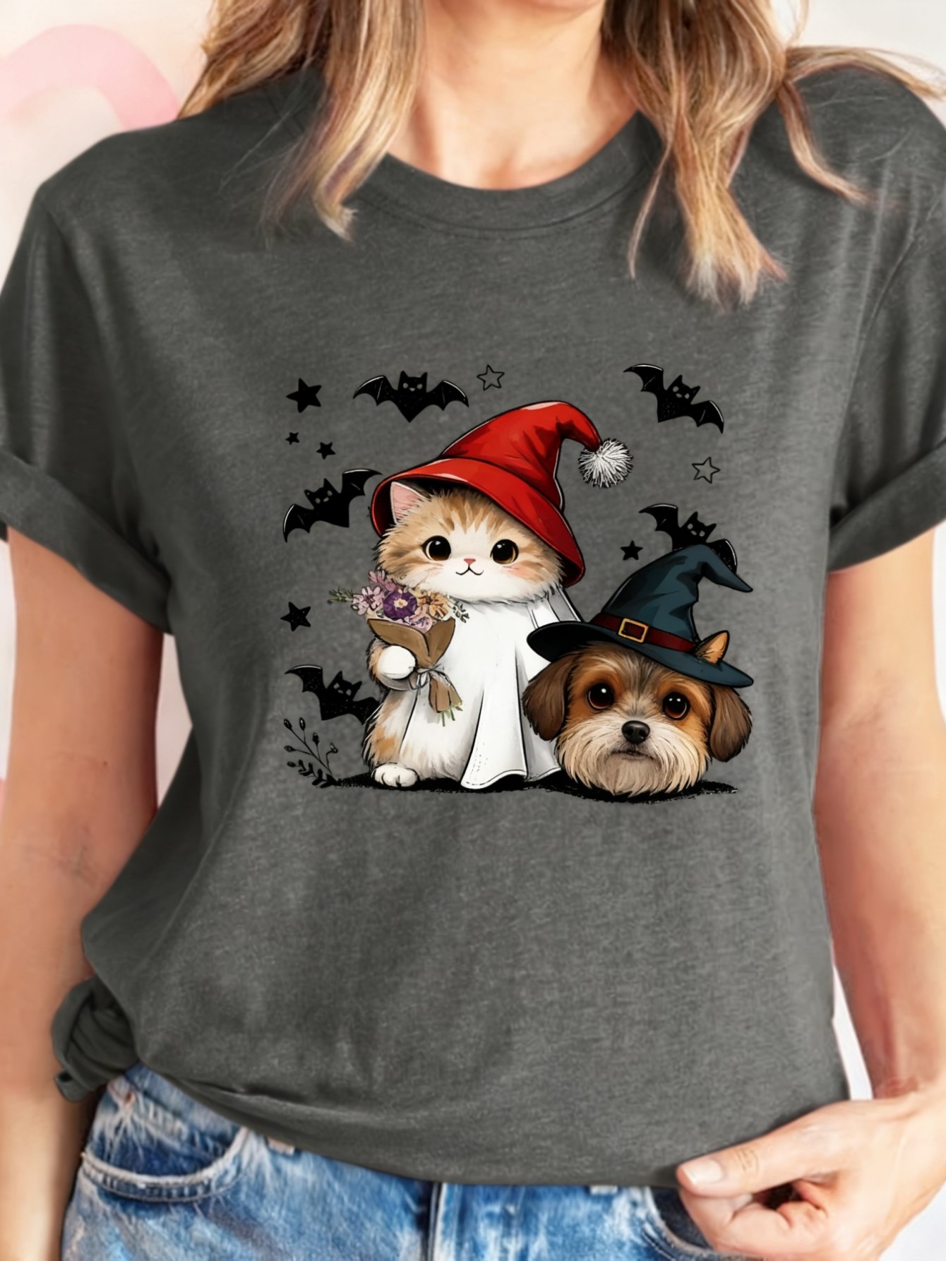 Summer Dog Clothing - Camiseta feminina plus size de manga