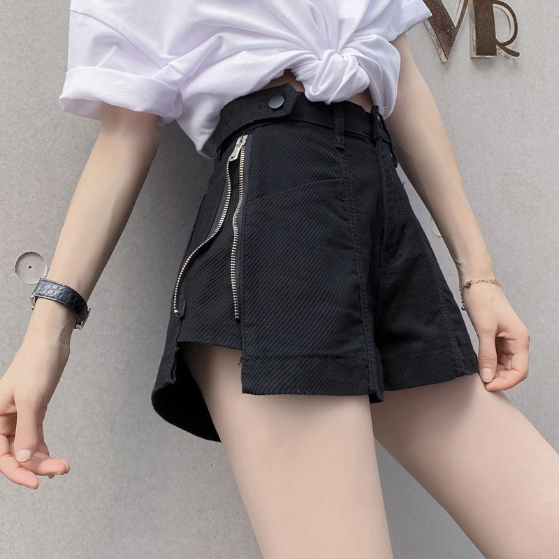 Summer Clothing Design - Shorts Jeans Femininos Retos com Zíper