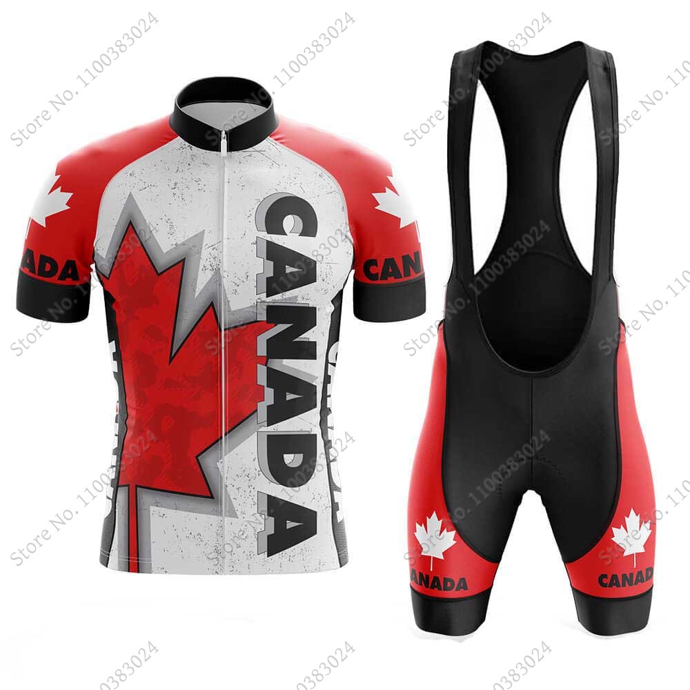 Summer Clothing Canada - Equipe Nacional Canadense Ciclismo Jersey Set,