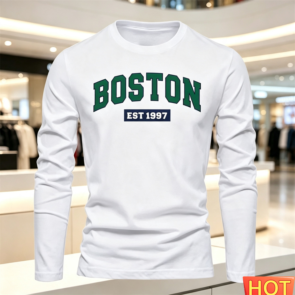 Summer Clothing Long Sleeve - Camiseta masculina de manga comprida, outono-verão,