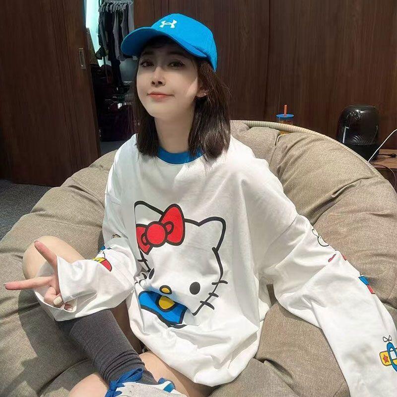 Summer Clothing Long Sleeve - Camiseta Feminina de Manga Longa Hello