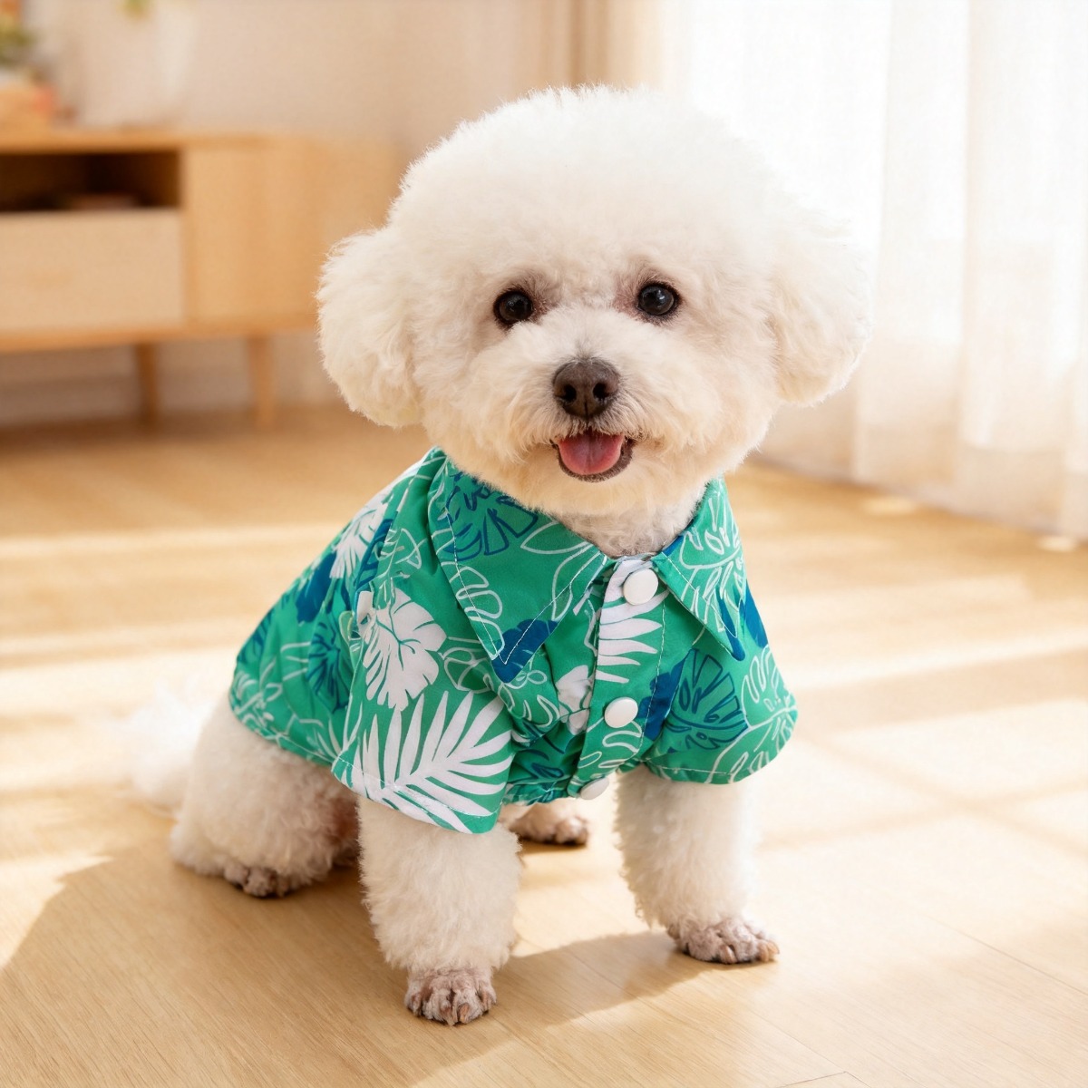 Summer Dog Clothing - Camisa Floral para Gatos, Lã Antiestática