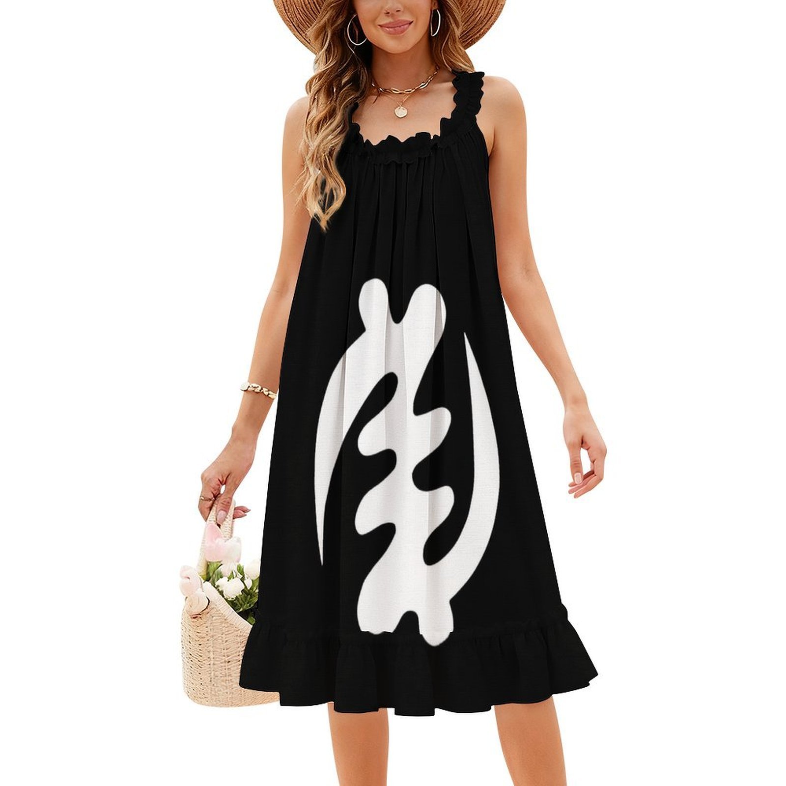 Summer Clothing Design - Gye nyame branco afrocêntrico design africano
