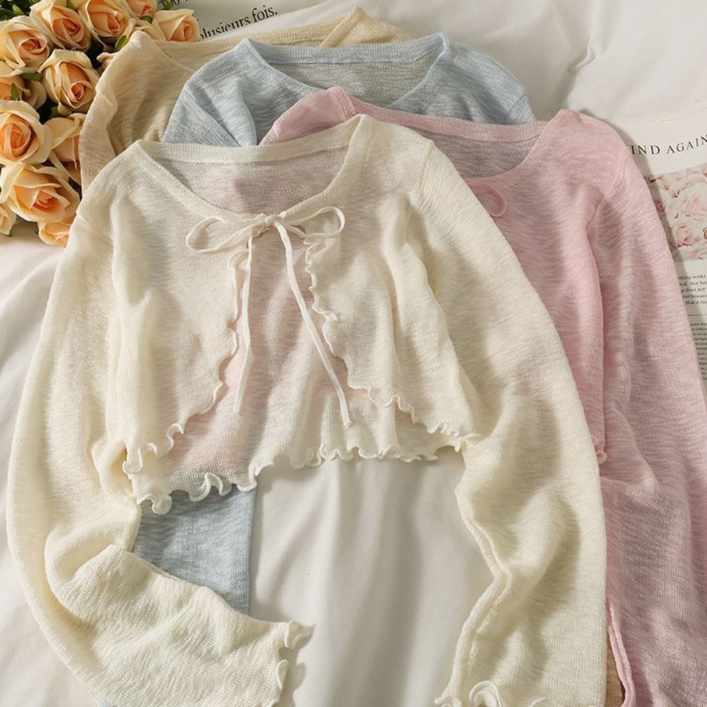 Summer Clothing Design - Novo fino protetor solar cardigan plissado