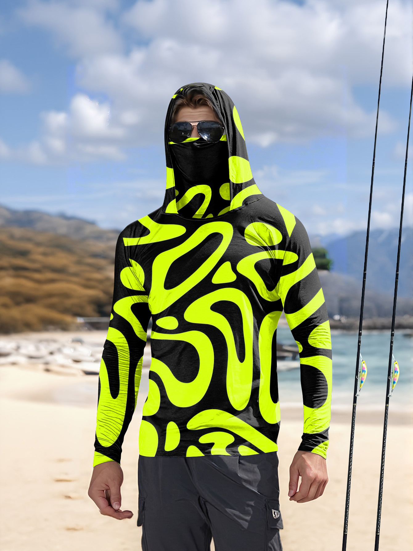 Summer Clothing Long Sleeve - Camisa Masculina de Manga Longa com