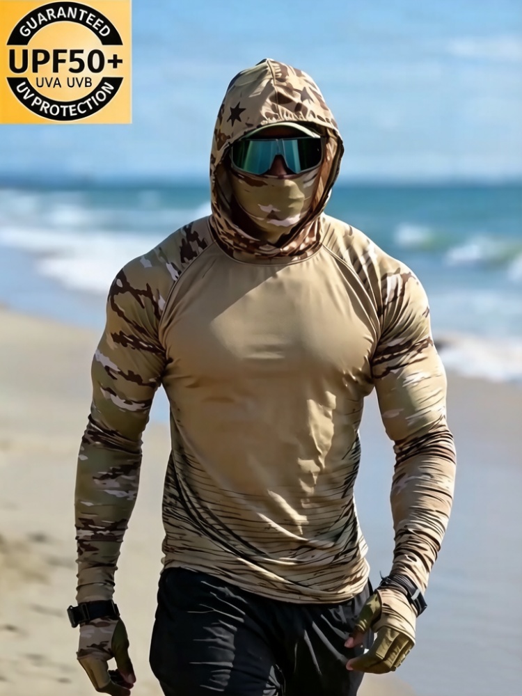 Summer Clothing Long Sleeve - Roupa de Proteção Solar para Homens