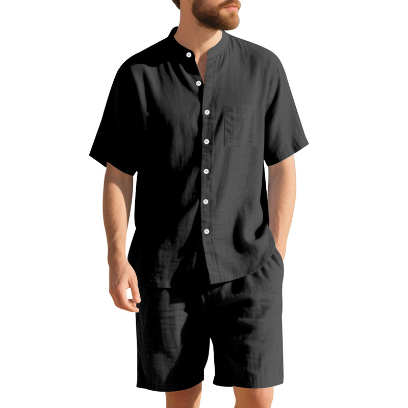 Conjunto de verão masculino em - Summer Clothing Men Linen avaliação e preço