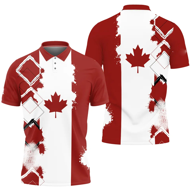 Camisa polo com bandeira de fo - Summer Clothing Canada avaliação e preço