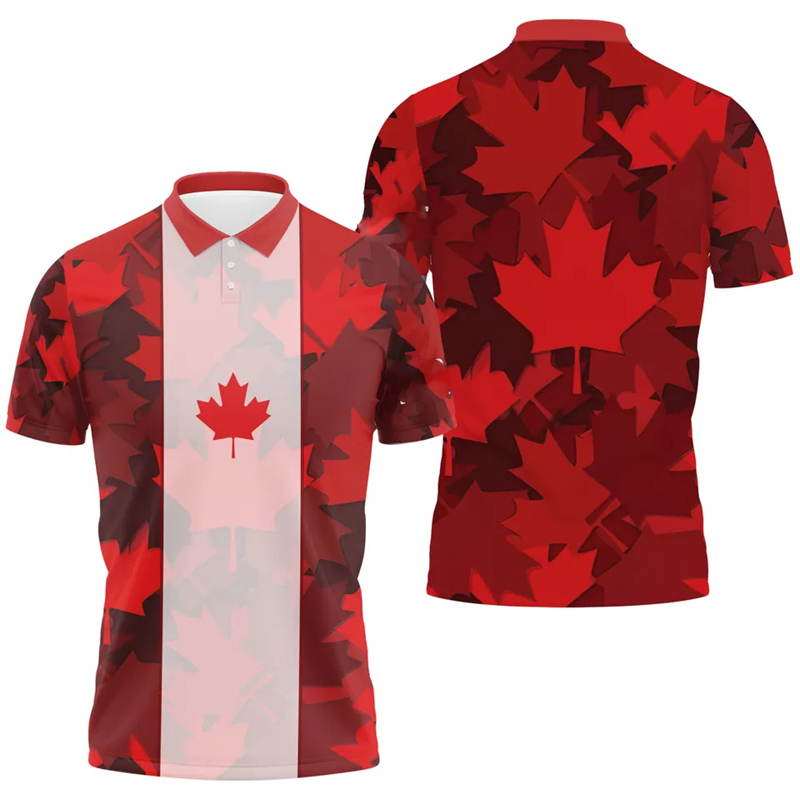 Camisa polo com bandeira de fo - Summer Clothing Canada avaliação e preço