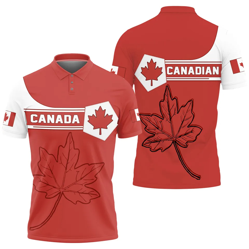 Camisa polo com bandeira de fo - Summer Clothing Canada avaliação e preço