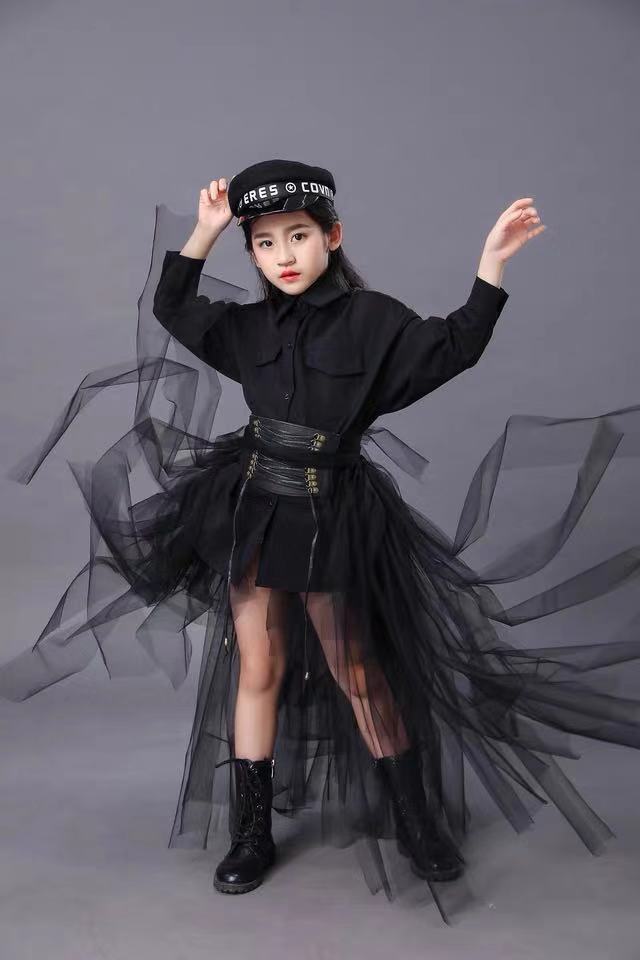Terno preto infantil meninas m - Summer Clothing Set For Girls avaliação e preço
