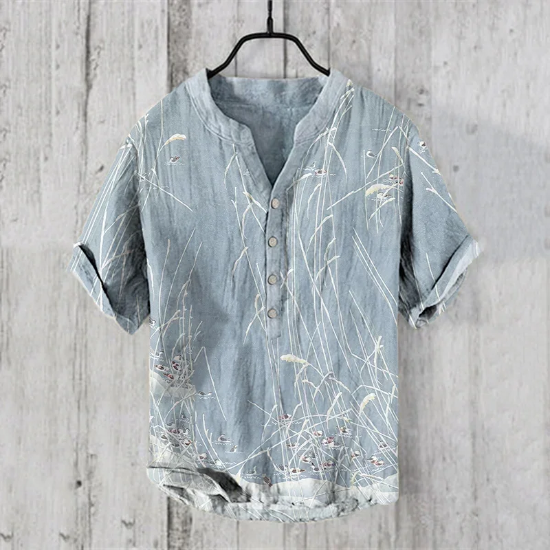 Camisas Masculinas e Femininas - Summer Clothing Men Linen avaliação e preço