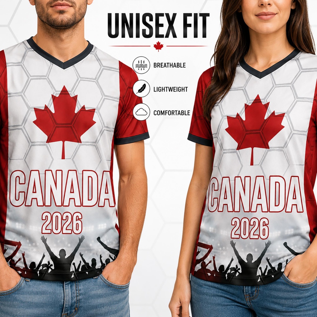 Camisa de Futebol Canadá 2026, - Summer Clothing Canada avaliação e preço