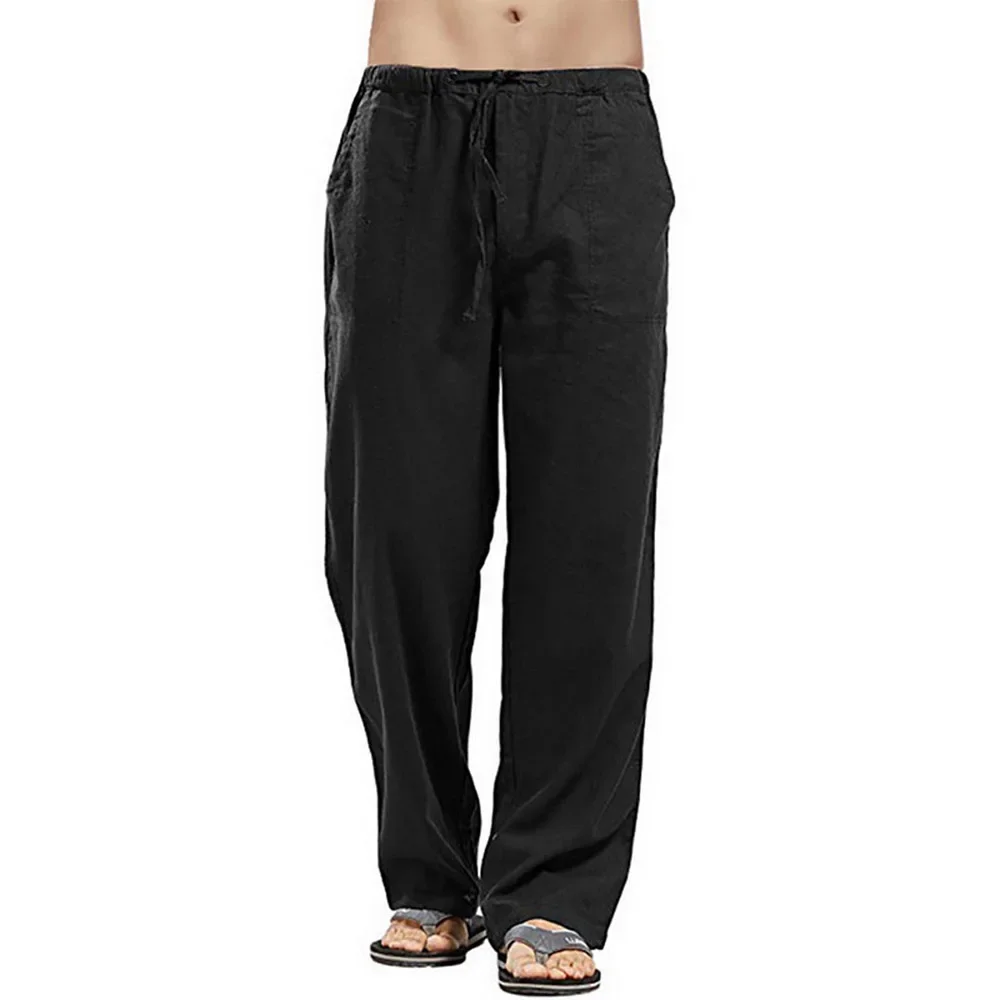 Calças casuais masculinas de l - Summer Clothing Men Linen avaliação e preço
