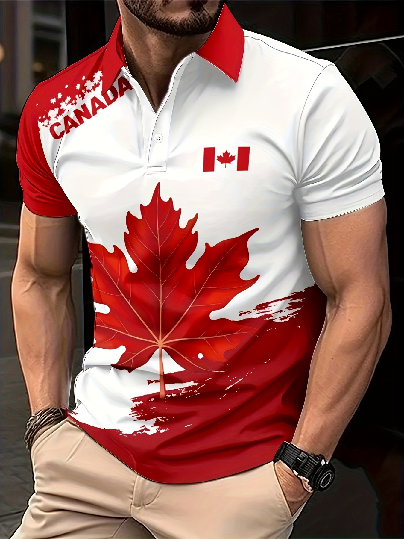 Camisetas Polo Masculinas com  - Summer Clothing Canada avaliação e preço