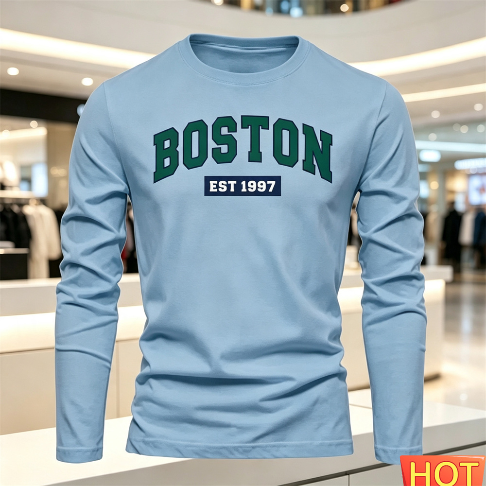 Camiseta masculina de manga co - Summer Clothing Long Sleeve avaliação e preço