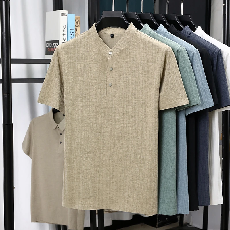 Camisas Masculinas de Linho Te - Summer Clothing Men Linen avaliação e preço