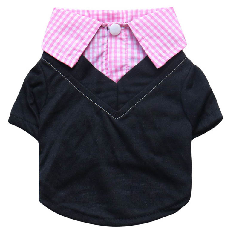Camisa do cão xadrez falso dua - Summer Dog Clothing avaliação e preço