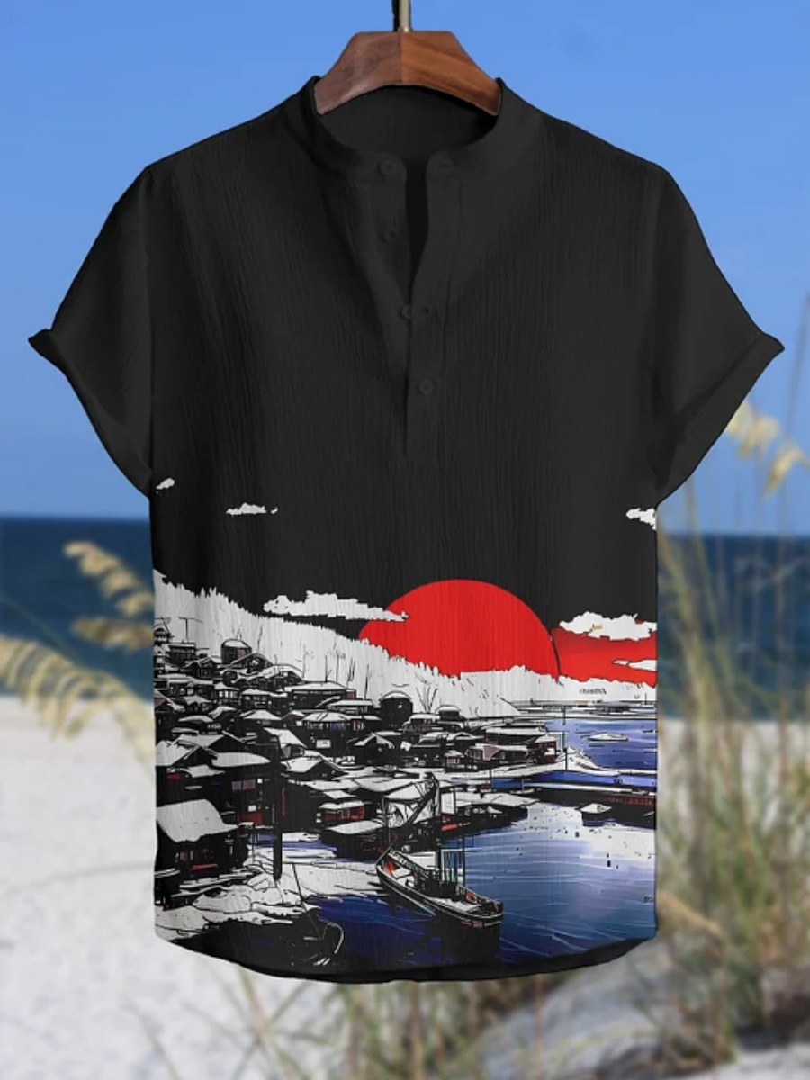 Camisa polo masculina com esta - Summer Clothing Men Linen avaliação e preço