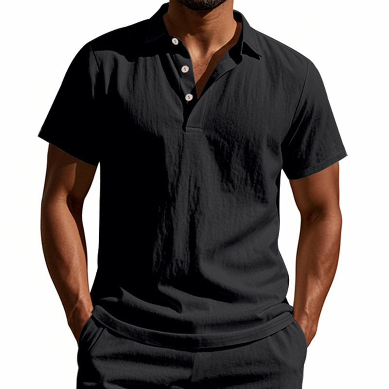 Camisa POLO de Linho de Alta Q - Summer Clothing Men Linen avaliação e preço