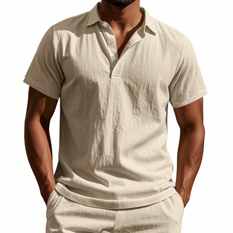 Camisa POLO de Linho de Alta Q - Summer Clothing Men Linen avaliação e preço