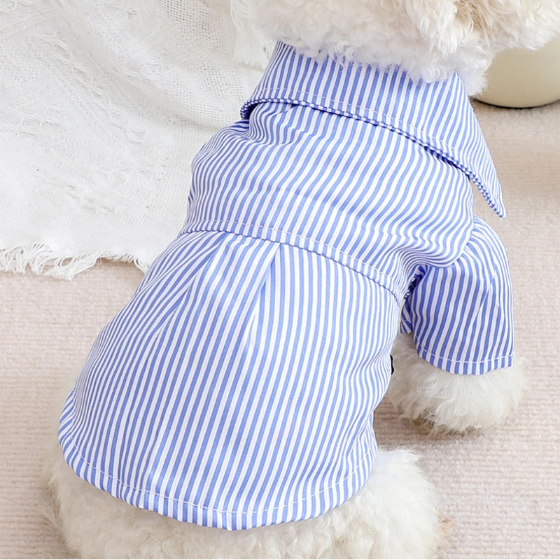 Bowknot listrado camisas para  - Summer Dog Clothing avaliação e preço